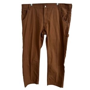 KEY Apparel Mens Carpenter Pants Sz 40x28 Brown‎ Cotton Utility Workwear Painter